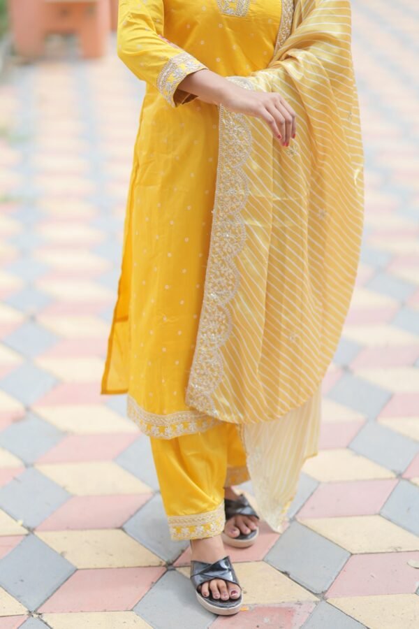 Yellow Kurta Set - Image 4
