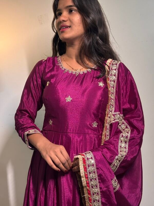 Maroon Anarkali Suit - Image 3