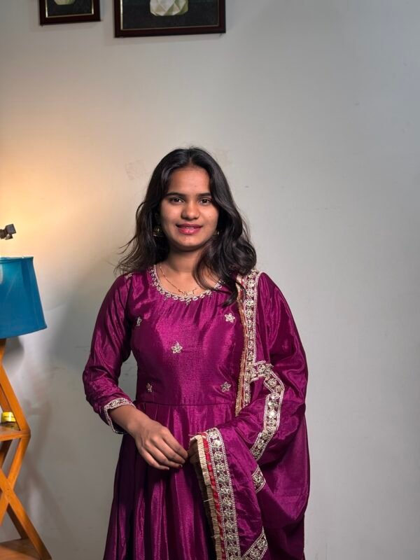 Maroon Anarkali Suit - Image 7