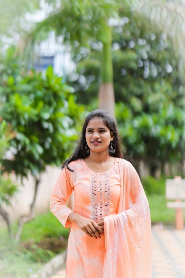 Orange Kurta Set - Image 2