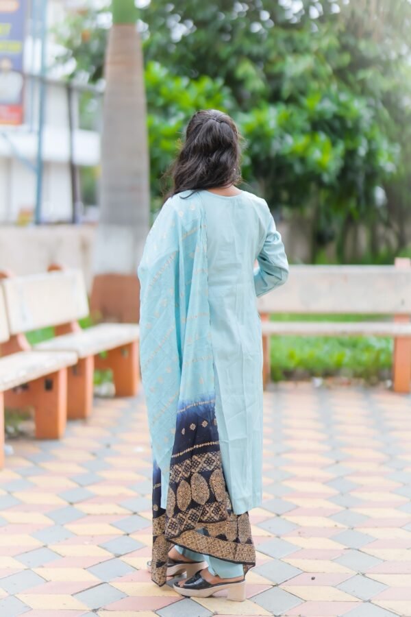 Aqua Blue Kurta Set - Image 4