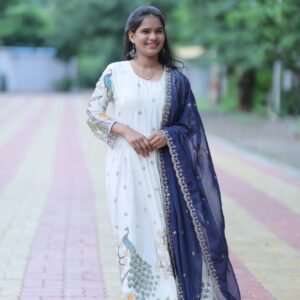 White Anarkali