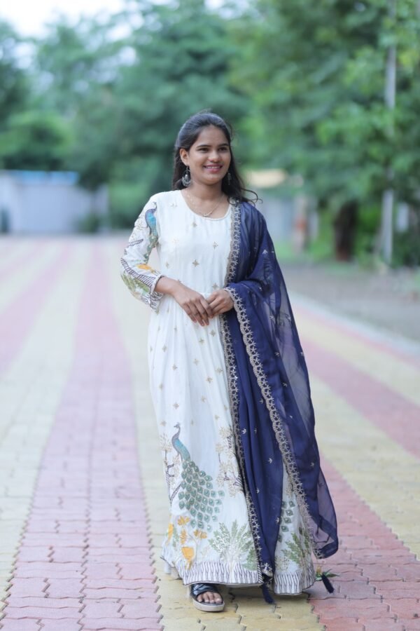 White Anarkali