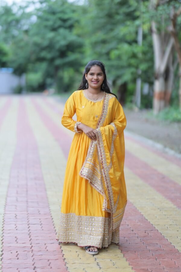 Yellow Anarkali - Image 3