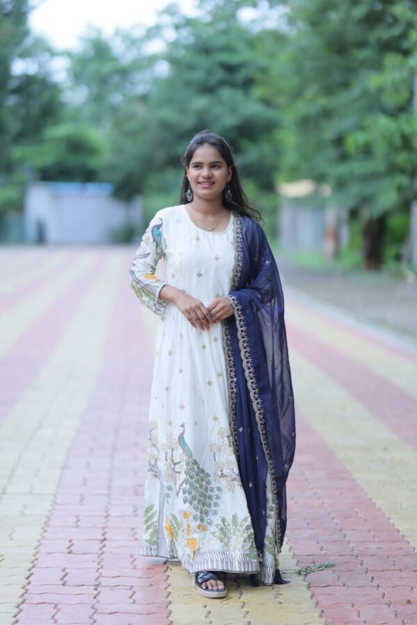 White Anarkali - Image 3